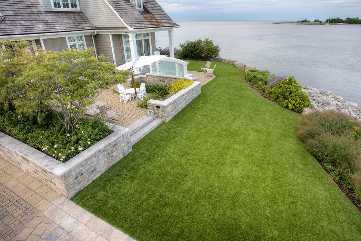 Artificial Grass In Ocean View Yard Celebrity Greens