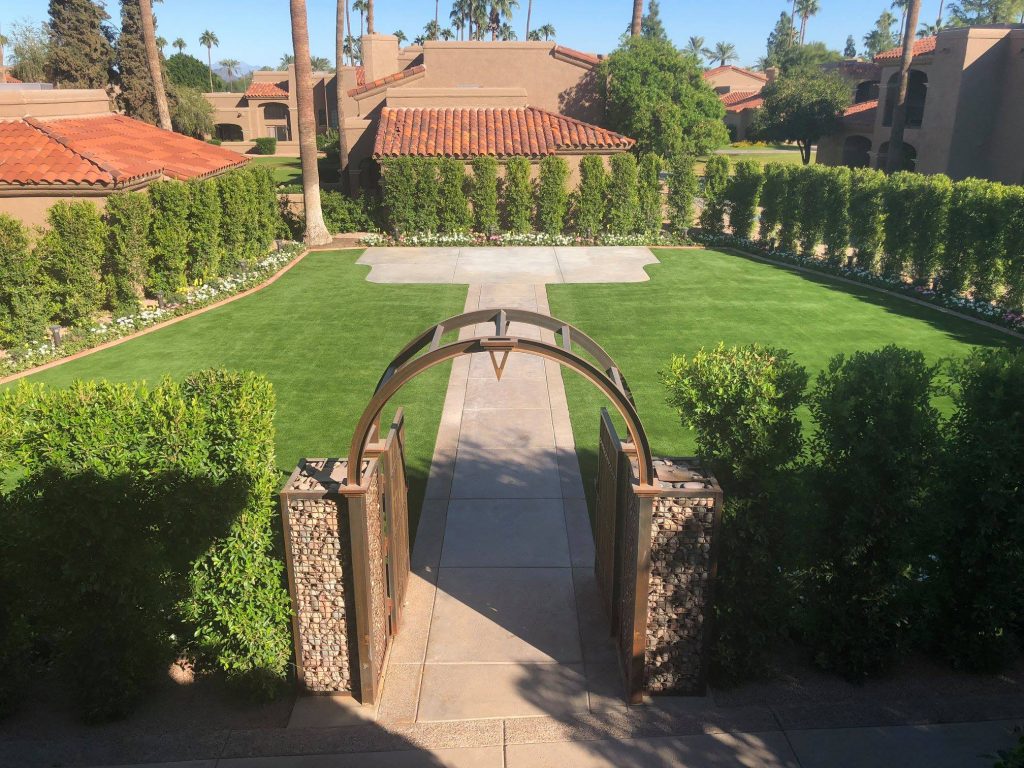 Beautiful Artificial Grass Installation at Arizona Wedding Venue in