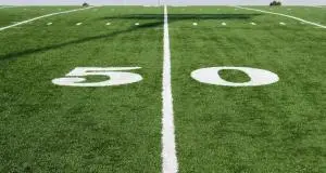 close up of artificial grass sports field