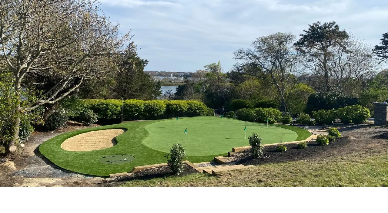 Backyard Putting Green with Sand Bunkers