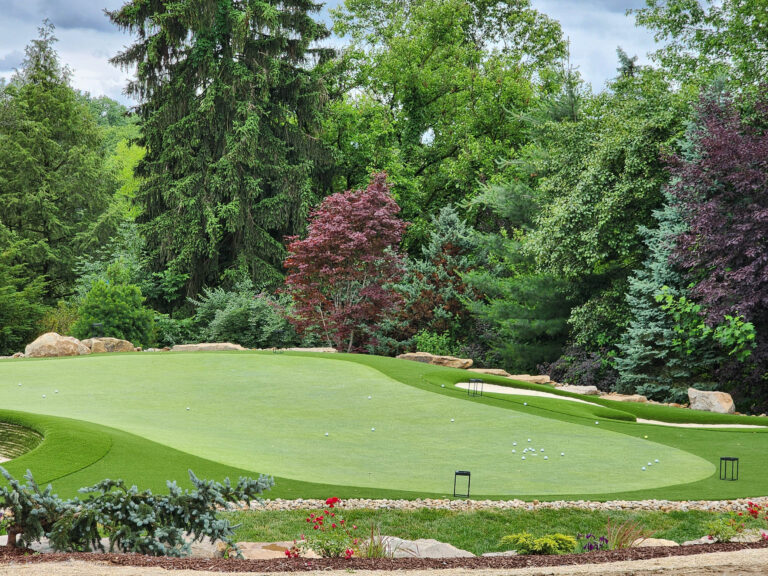 Backyard Putting Green with Sand Bunkers