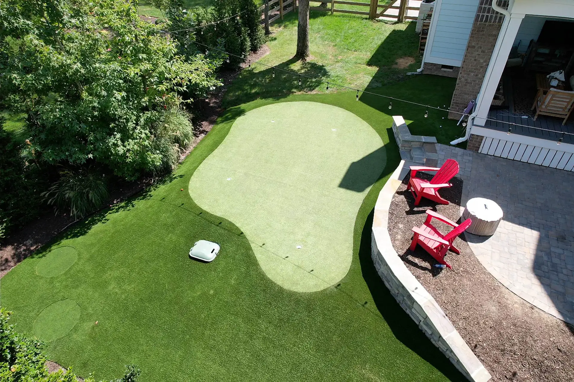 overhead shot of custom golf green