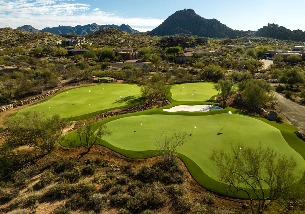 21,000-square-foot PGA-caliber putting green private golf complex at Saguaro Point in Scottsdale, Arizona